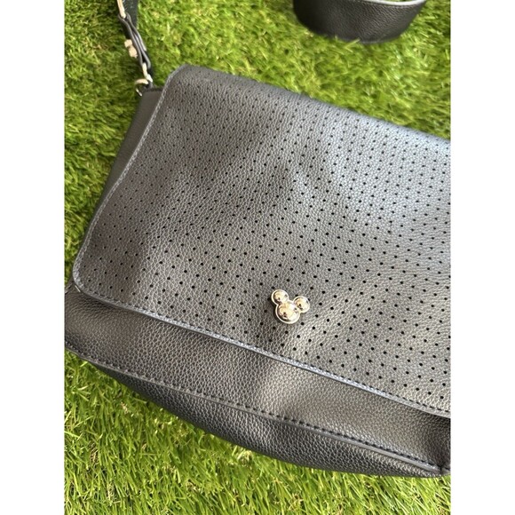 Disney Mickey Mouse Purse Black Adjustable Crossbody Bag Pin Trading Retired - Picture 2 of 8